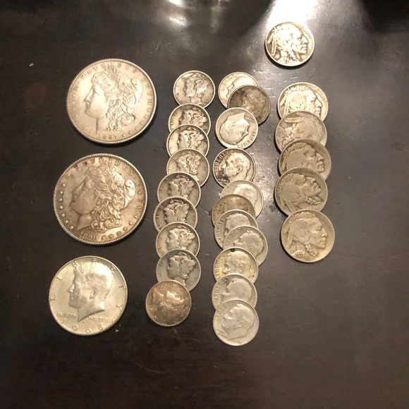 Mixed silver coins and Indian head nickels. - Picture 2 of 2